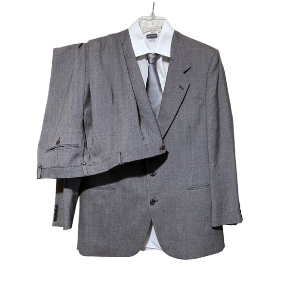 VTG Nino Cerruti Suit Pinhead Single Breasted Blazer 48 R Pleated Pants 38 x 39 - Picture 3 of 16